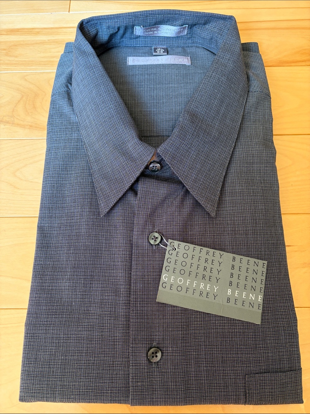 Geoffrey Beene Men’s Charcoal and Blue Dress Shirt